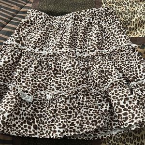 Leopard print skirt. Size: Small. From Shien.